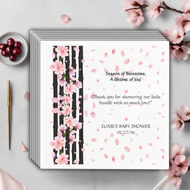 Guardanapo De Papel Chuva de Bebê Flores de Cerejeira Primavera Sakura (Criador carregado)