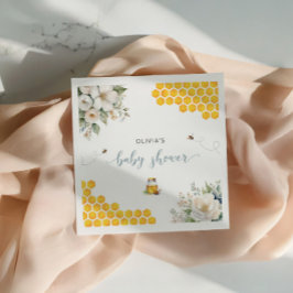 Guardanapo De Papel Chuva de Bebê Flores de Rosa Mosqueta Mel de Abelh