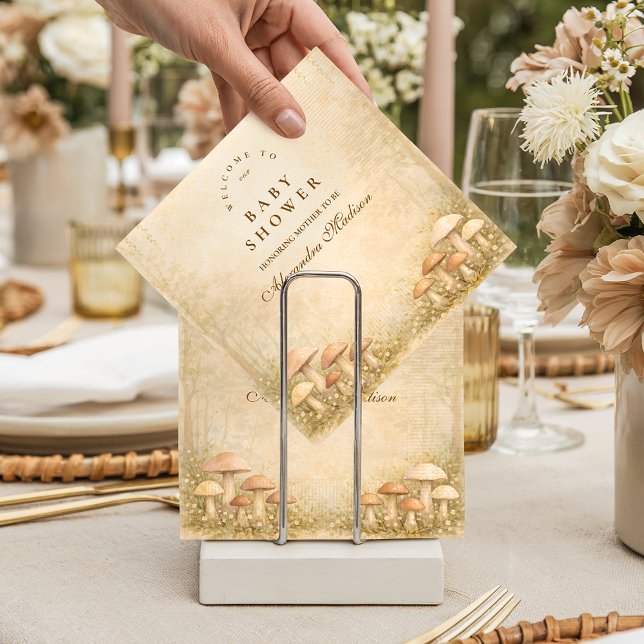 Guardanapo De Papel Chuva de Bebê Floresta Encantada Cogumelos (Criador carregado)