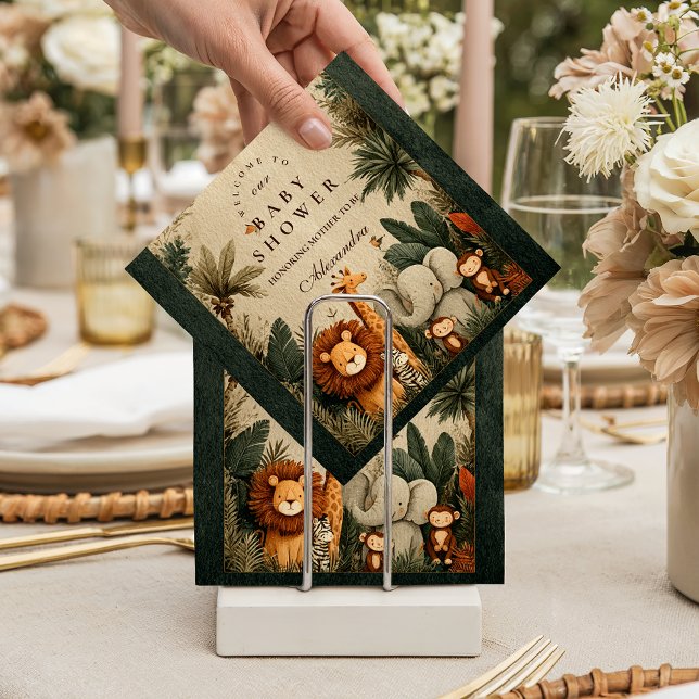 Guardanapo De Papel Chuva de Bebê Folhas Safari Natural (Criador carregado)