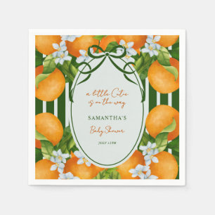 Guardanapo De Papel Chuva de Bebê Little Cutie Citrus Laranjas Listras