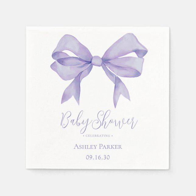 Guardanapo De Papel Chuva de Bebê Menina Arco Roxo (Frente)