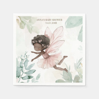 Guardanapo De Papel Chuva de Bebê Menina Fada Preta