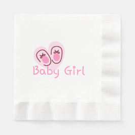 Guardanapo De Papel Chuva de Bebê Menina Sapatinhos Rosa