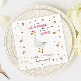 Guardanapo De Papel Chuva de Bebê Meninas Silly Goose Rosa Aquarela