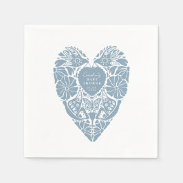 Guardanapo De Papel Chuva de bebê menino azul folclore flor coração Pa
