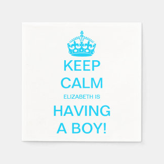 Guardanapo De Papel Chuva de Bebê Menino Azul Vintage Keep Calm