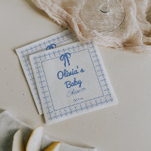 Chuva de Bebê Menino com Laço Azul Xadrez Desenhad