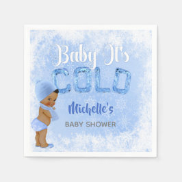 Guardanapo De Papel Chuva de Bebê Menino Étnico Azul Floco de Neve Fri