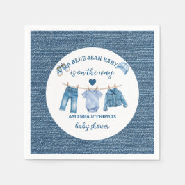 Guardanapo De Papel Chuva de Bebê Menino Jean Azul