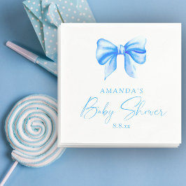 Guardanapo De Papel Chuva de bebê menino laço azul