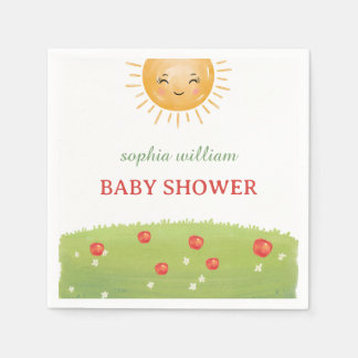 Guardanapo De Papel Chuva de Bebê Pomar de Maçã em Aquarela