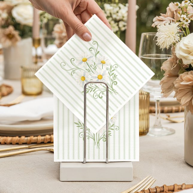 Guardanapo De Papel Chuva de Bebê Silly Goose Daisy Verde Musgo Boho (Criador carregado)