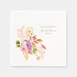 Guardanapo De Papel Chuva de Bolhas de Floral Colorida Aquarela Brunch