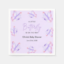 Guardanapo De Papel Chuva de Borboletas Roxo Baby Shower