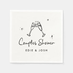 Guardanapo De Papel Chuva de casais moderna natural elegante manuscrit