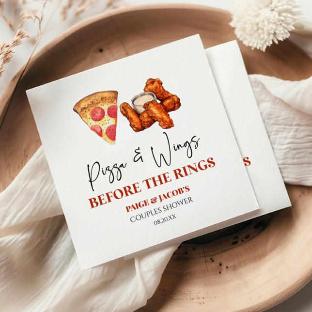 Guardanapo De Papel Chuva de Casal Pizza e Asas Antes dos Anéis (Criador carregado)