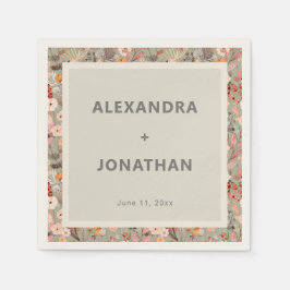 Guardanapo De Papel Chuva de Casamento Botânico de Flores Silvestres R