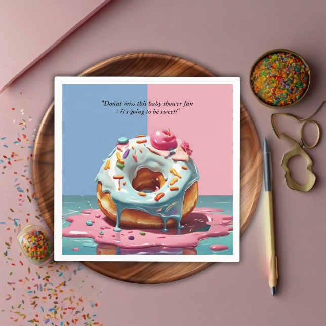 Guardanapo De Papel Chuva de Confetes de Donut Moderno para Chá de Beb (Criador carregado)
