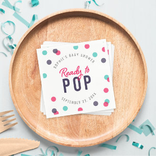 Guardanapo De Papel Chuva de Confetes Índigo Rosa Teal Baby Shower Pro