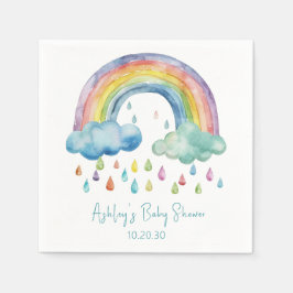Guardanapo De Papel Chuva de Cores Boho Chás de Bebê