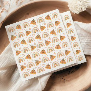 Guardanapo De Papel Chuva de Cores Boho em Aquarela Chá de Bebê da Mar