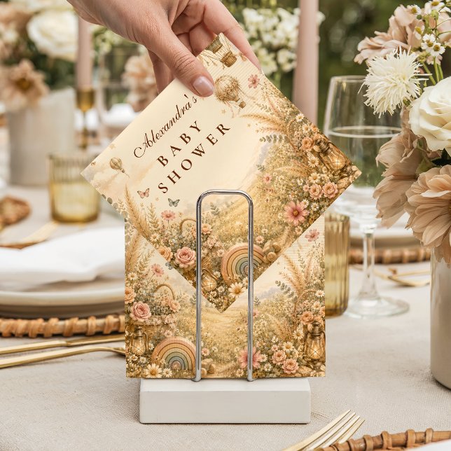 Guardanapo De Papel Chuva de Cores Elegante Chá de Bebê Boho (Criador carregado)