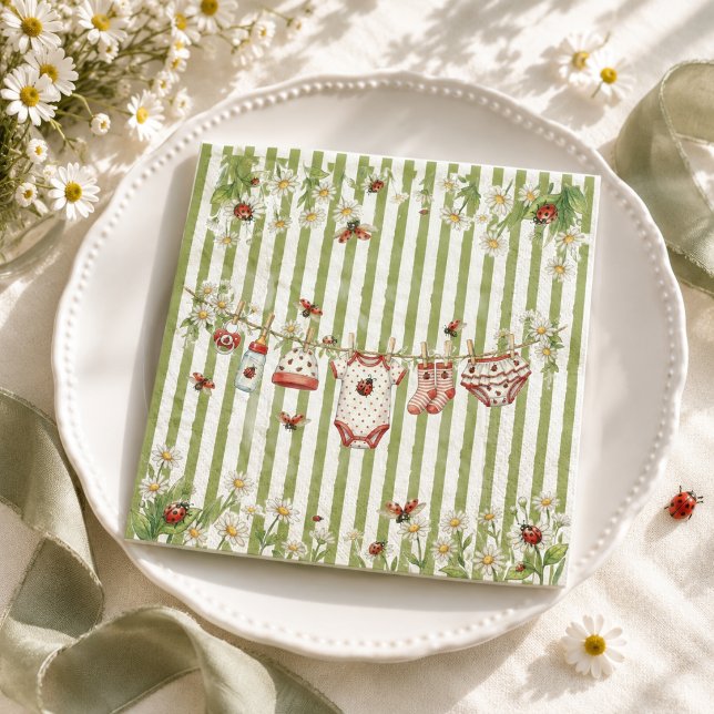Guardanapo De Papel Chuva de Flores Bebê Menina Joaninha (Criador carregado)