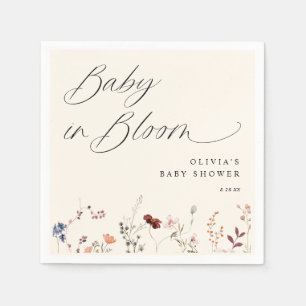 Guardanapo De Papel Chuva de Flores Boho Baby Shower Floral