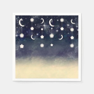 Guardanapo De Papel Chuva de Lua Estelar Água-forte Celestial para Chá