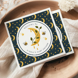 Guardanapo De Papel Chuva de Mel Lua Abelha Celestial Chá de Bebê