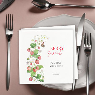 Guardanapo De Papel Chuva de Morango Doce Chá de Bebê