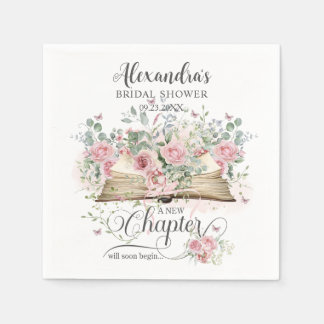 Guardanapo De Papel Chuva de Noiva Capítulo Novo Livro Floral Rosa Vin