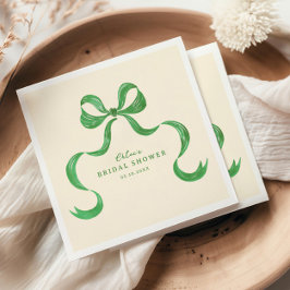 Guardanapo De Papel Chuva de Noiva com Arco Desenhado à Mão Verde