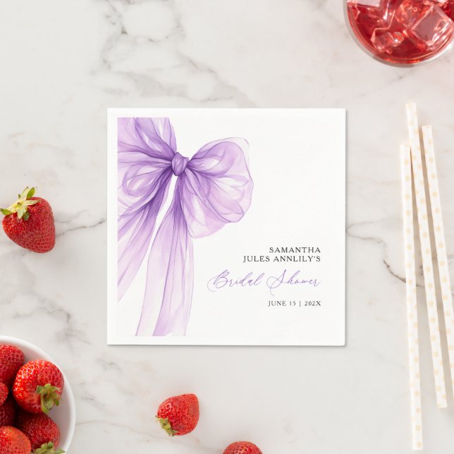 Guardanapo De Papel Chuva de Noiva com Laço Roxo Moderno (Insitu)