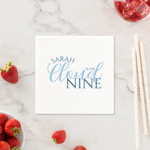 Guardanapo De Papel Chuva de noiva com nuvem nove simples script moder