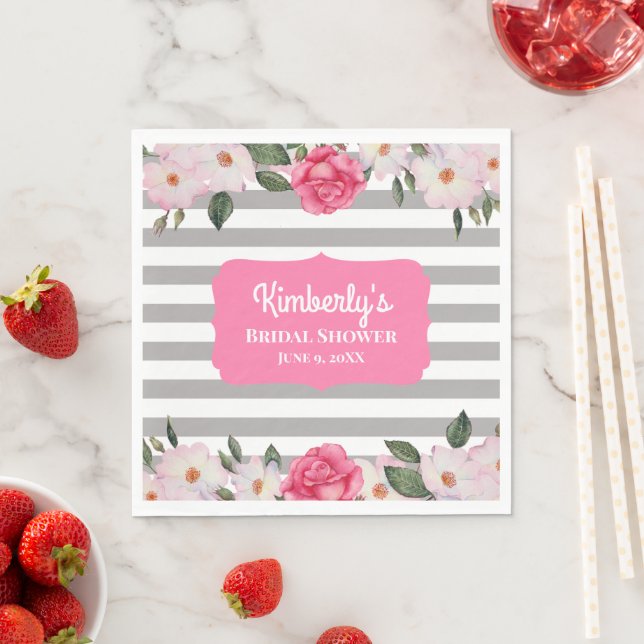 Guardanapo De Papel Chuva de Noiva com Rosas Brancas e Rosa Suave em A (Insitu)