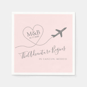 Guardanapo De Papel Chuva de Noiva de Casamento de Destino Avião Perso