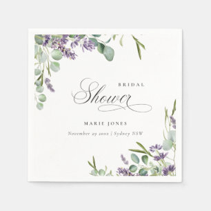 Guardanapo De Papel Chuva de Noiva de Lavanda Eucalipto Folhagem Folha