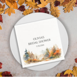 Guardanapo De Papel Chuva de noiva de outono floresta rústica