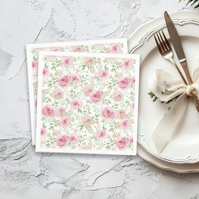 Guardanapo De Papel Chuva de noiva de rosas elegantes (Criador carregado)