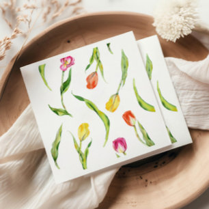 Guardanapo De Papel Chuva de Noiva Elegante Flor de Tulipa da Primaver