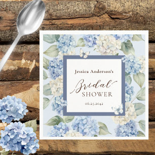 Guardanapo De Papel Chuva de Noiva em Aquarela Hortênsia Azul