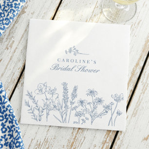 Guardanapo De Papel Chuva de Noiva Flor Silvestre Azul Periwinkle Eleg