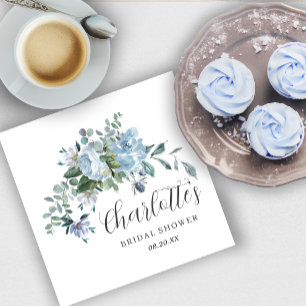 Guardanapo De Papel Chuva de Noiva Floral Azul Elegante Bonita