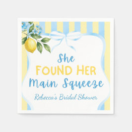 Guardanapo De Papel Chuva de Noiva Floral Azul Limão Main Squeeze