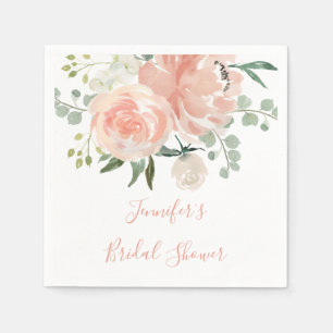 Guardanapo De Papel Chuva de Noiva Floral Pêssego Suave