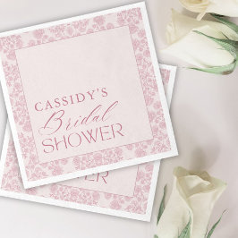 Guardanapo De Papel Chuva de Noiva Floral Toile Rosa Elegante Moderna
