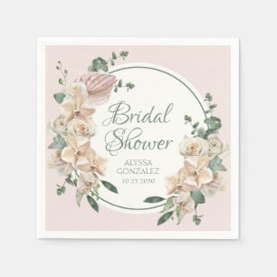 Guardanapo De Papel Chuva de Noiva Floral Tropical Aquarela