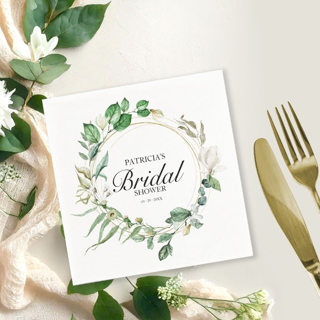 Guardanapo De Papel Chuva de Noiva Geométrica com Vegetação de Eucalip (Criador carregado)